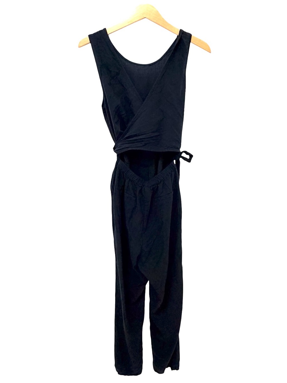 Marine Layer Eloise Belted Jumpsuit Black Size Medium - Picture 6 of 7
